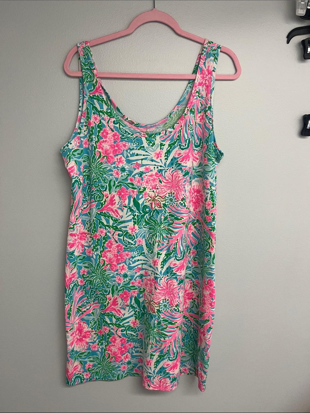 Lilly Pulitzer Pink & Green Floral Tank Dress